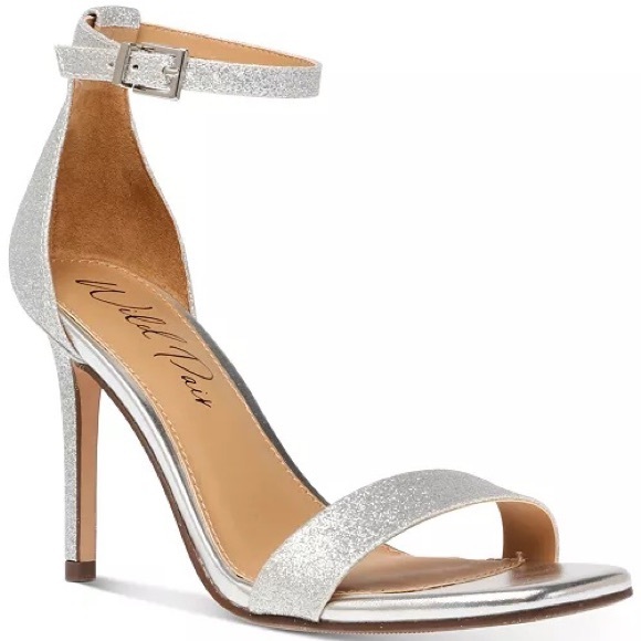 Brand new silver glitter sandals on a high heel - Picture 2 of 8